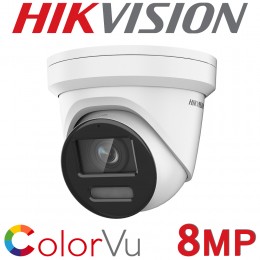 Hikvision DS-2CD2387G2-LU(C) 8MP 4K ColorVu AcuSense IP PoE White Turret Camera