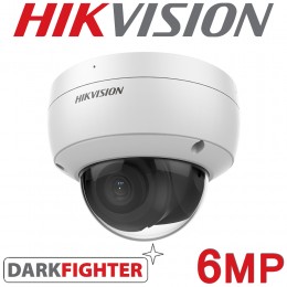 Hikvision DS-2CD2166G2-ISU(C) AcuSense 6MP DarkFighter 30M IR Microphone Dome IP POE Security Camera