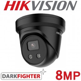 Hikvision DS-2CD2386G2-ISU/SL(C) 2.8mm Black 8MP AcuSense Strobe Light and Audible Warning DarkFighter 30M IR Turret IP POE CCTV Camera