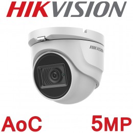 Hikvision DS-2CE76H0T-ITMFS 2.8mm 5MP HD 30M IR IP67 Analog BNC AoC Audio Mic Built-in Eyeball Turret CCTV Camera