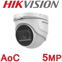 Hikvision DS-2CE76H0T-ITMFS 2.8mm 5MP HD 30M IR IP67 Analog BNC AoC Audio Mic Built-in Eyeball Turret CCTV Camera