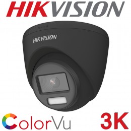 Hikvision DS-2CE72KF0T-FS/Black 2.8mm 3K ColorVu 40M White Light Audio Mic TVI/AHD/CVI/CVBS Outdoor/Indoor Turret camera