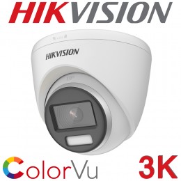 Hikvision DS-2CE72KF0T-FS 2.8mm 3K ColorVu 40M White Light Audio Mic TVI/AHD/CVI/CVBS Outdoor/Indoor Turret camera