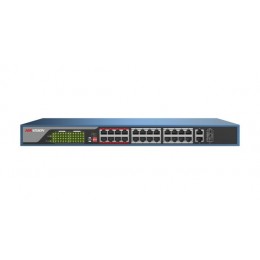 Hikvision DS-3E0326P-E 24 Ports 100Mbps Unmanaged PoE Switch IEEE 802.3AF/802.3AT  370W RJ-45 2x 1000M Combo Port