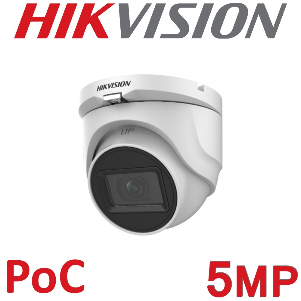 Hikvision DS-2CE76H0T-ITME 2.8mm 5MP HD 30M IR IP67 Analog BNC PoC Audio Eyeball Turret CCTV Camera