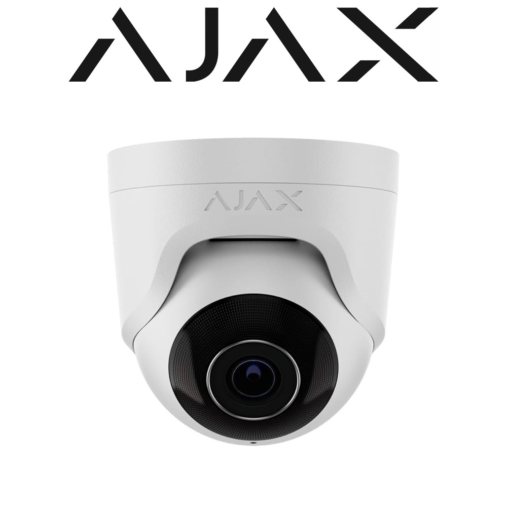 AJAX TurretCam 5MP 2.8mm IP PoE Turret CCTV Camera AI White 64923.197.WH1