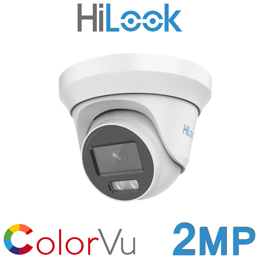Hikvision HiLook THC-T229-MS 2MP 1080P HD ColorVu 40M White Light AoC Audio Mic Built-in TVI AHD CVI CVBS Turret Camera