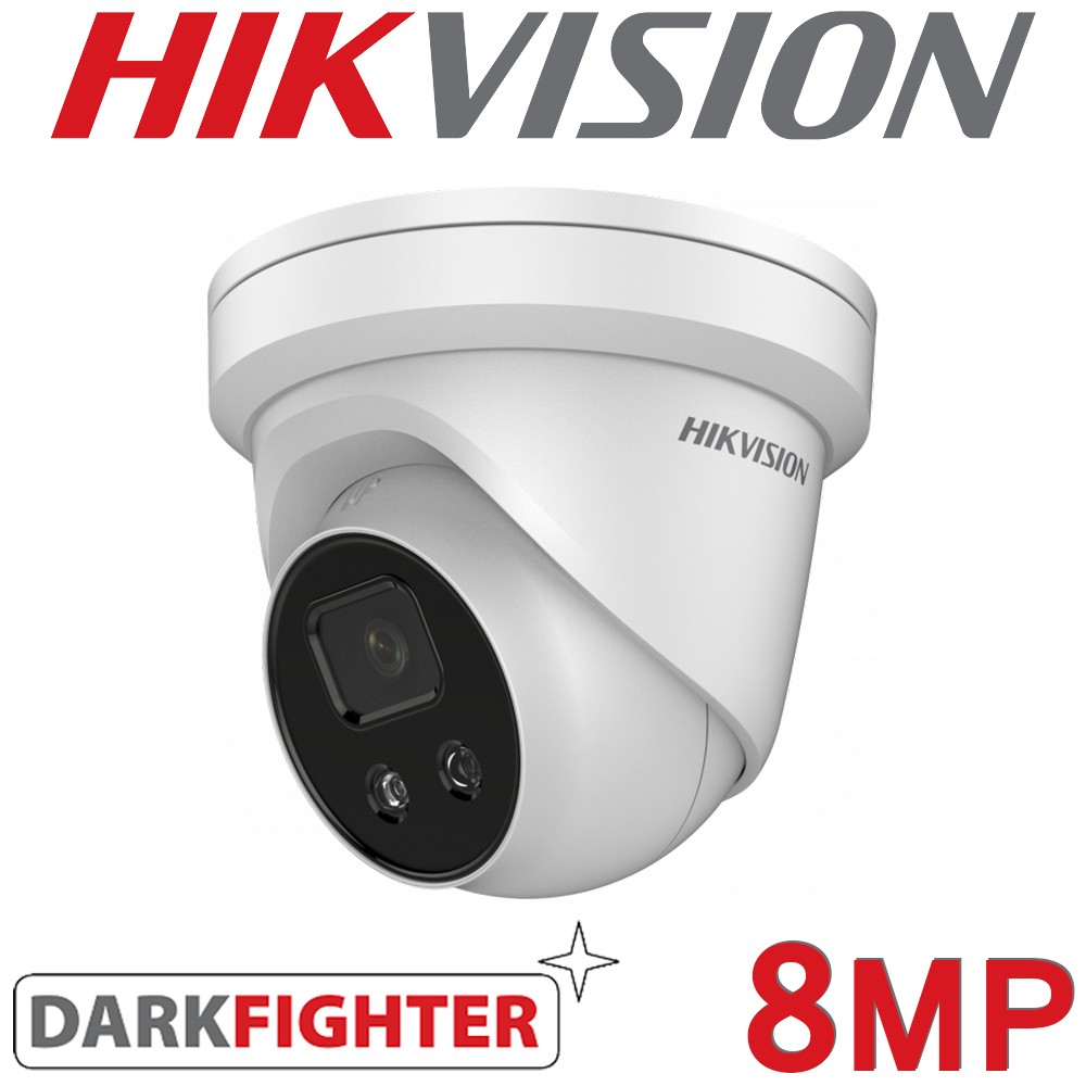 Hikvision DS-2CD2386G2-IU(C) AcuSense 8MP 4K DarkFighter 30M IR Microphone Turret IP POE Camera 