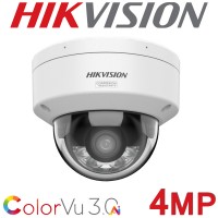 Hikvision DS-2CD2147G3-LIS2UY 4MP ColorVu 3.0 Dual Microphone Audio 2.8mm Fixed Vandal Dome CCTV Camera White
