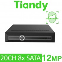 Tiandy TC-R5820 20 Channel AI Facial Analytics IP NVR 12MP VCA 8 SATA Face Recognition Network Video Recorder