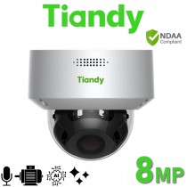 Tiandy TC-C38MS I5/A/E/Y/M/H/2.7-13.5mm/V4.0 8MP 4K TurboAI+ Motorized Starlight 50M IR Human/Vehicle Classification Built-in Mic Dome IP PoE CCTV Camera