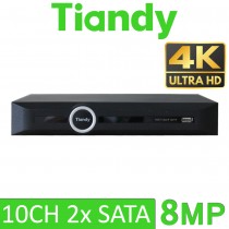 Tiandy TC-R3210 I/B/P8/K 10 Channel 8CH POE 8MP 4K NVR VCA P2P Onvif Network Video Recorder 2HDD