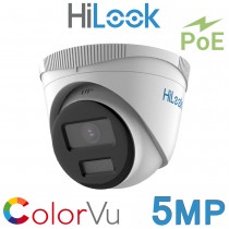 Hikvision HiLook IPC-T259H 5MP 2.8MM Fixed Lens ColorVu 30m White Light 24/7 Colour IP PoE Network CCTV Dome Turret Camera 