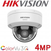 Hikvision DS-2CD2147G3-LIS2UY 4MP ColorVu 3.0 Dual Microphone Audio 2.8mm Fixed Vandal Dome CCTV Camera White