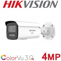 Hikvision DS-2CD2T47G3-LIS2UY/SL 4MP ColorVu 3.0 Two Way Audio 4mm Fixed Bullet CCTV Camera White