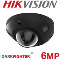 Hikvision DS-2CD2566G2-IS(C) 6MP AcuSense Built-in Mic 30M IR DarkFighter MiniDome IP PoE CCTV Camera Black