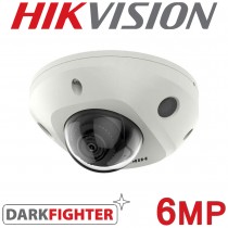 Hikvision DS-2CD2566G2-IS(C) 6MP AcuSense Built-in Mic 30M IR DarkFighter MiniDome IP POE CCTV Camera