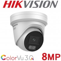 Hikvision DS-2CD2387G3-LI2UY 8MP 4K ColorVu 3.0 Dual Microphone 2.8mm Fixed Turret CCTV Camera White
