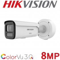 Hikvision DS-2CD2687G3-LIZS2UY/SL 8MP 4K ColorVu 3.0 Two Way Audio 2.8mm - 12mm Motorised Varifocal Bullet CCTV Camera White