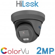 Hikvision HiLook THC-T229-MS 2MP 1080P HD ColorVu 40M White Light AoC Audio Mic Built-in TVI AHD CVI CVBS Grey Turret Camera