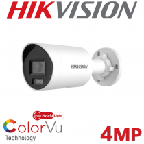 Hikvision DS-2CD2047G2H-LIU/SL 4MP Smart Hybrid Light ColorVu Fixed Mini Bullet Network Camera 2 Way Audio 2.8mm
