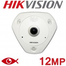 Hikvision DS-2CD63C5G0-IVS 12MP 4K DeepinView Immervision Fisheye 360 IR MIC IP POE Audio Microphone Speaker Vandal Proof Security Camera