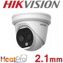 Hikvision DS-2TD1228-2/QA 2.1mm HeatPro Thermal & Optical Bi-spectrum Audio Network Turret Camera