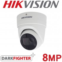 Hikvision DS-2CD2H86G2-IZS(C) 2.8-12mm 8MP 4K AcuSense Motorized Varifocal Darkfighter 40M IR Turret IP POE Network Surveillance Camera