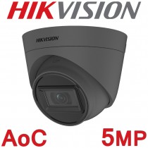 Hikvision DS-2CE78H0T-IT3FS/Grey 2.8mm 5MP HD 40M IR AoC IP67 Analog BNC Audio Mic Built-in Grey CCTV Camera