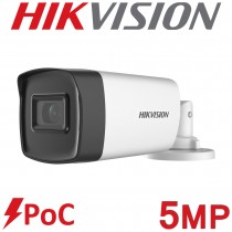 Hikvision DS-2CE17H0T-IT3E 3.6mm PoC 5MP 40M Exir IR Analog HD-TVI Turbo IP67 Bullet BNC CCTV Security Fixed Lens Camera