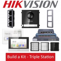 Hikvision IP PoE Video Intercom System Build a Kit - Triple Bracket Module Intercom Setup DS-KD8003-IME1