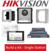 Hikvision IP PoE Video Intercom System Build a Kit - Single Bracket Module Intercom Setup Stainless Steel DS-KD8003-IME1/S