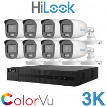 Hikvision HiLook 4CH / 8CH DVR CCTV System 3K 5MP ColorVu Audio Mic AoC Bullet Camera Kit DVR-204Q-M1 DVR-208Q-M1 THC-B159-MS