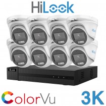 Hikvision HiLook 4CH / 8CH DVR CCTV System 3K 5MP ColorVu Audio Mic AoC Turret Camera Kit DVR-204Q-M1 DVR-208Q-M1 THC-T159-MS