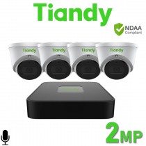 Tiandy 4CH Kit 6MP PoE NVR 2MP Turret Camera