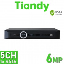 Tiandy TC-R3105 I/B/P/V3.0 5 Channel 6MP HDMI/VGA Onvif H.265 PoE Network Video Recorder NVR TC-R3105/I/B/P/V3.0