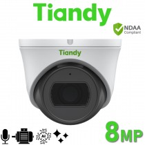 Tiandy TC-C38SS I5/A/E/Y/M/H/2.7-13.5mm/V4.0 8MP 4K Starlight Motorized 50M IR Built-in Mic Human/Vehicle Classification Dome Network Surveillance Camera