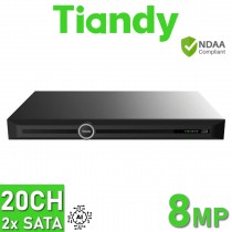 Tiandy TC-R3220 I/B/P16/K/V3.1 20 Channel 8MP 4k HDMI/VGA Onvif H.265 Network Video Recorder PoE NVR