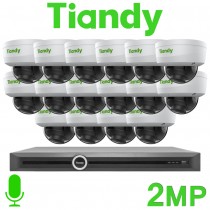 Tiandy 16CH NVR CCTV System 2MP IP PoE Audio Mic Starlight Dome Camera Kit TC-R3220 I/B/P16/K/V3.0 TC-C32KN I3/E/Y/2.8mm/V4.0
