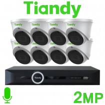 Tiandy 8CH NVR CCTV System 2MP IP PoE Audio Mic Starlight Turret Camera Kit TC-R3110-I/B/P8/K/V3.0 TC-C35XS I3/E/Y/C/H/V4
