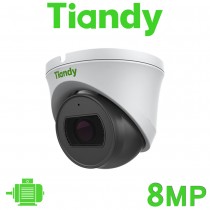 Tiandy TC-C38SS I5/A/E/Y/M/H/2.7-13.5mm/V4.0 8MP 4K Starlight Motorized 50M IR Built-in Mic Human/Vehicle Classification Dome Network Surveillance Camera