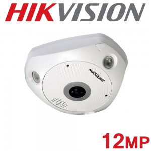 Hikvision DS-2CD63C5G0-IS 12MP 4K DeepinView Immervision Fisheye 360 IR MIC IP POE Audio Microphone Speaker Security Camera