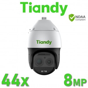 Tiandy TC-H388M 44X/IL/E++/A 8MP 44x Super Starlight Laser 500M IR Auto-Tracking Early Warning (AEW) AI PTZ CCTV Camera