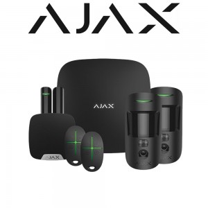 AJAX Hub 2 Plus Wireless Alarm Apartment Kit 2 Motionscams Black 23325.68.BL1