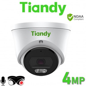 Tiandy TC-C34XS I3W/E/Y/M/2.8mm/V4.2 4MP Color Maker 24/7 Colour Built-in Mic Turret IP PoE Camera