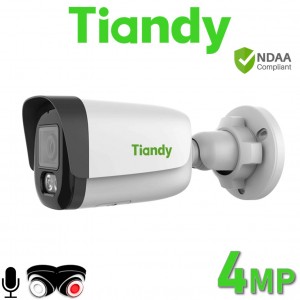 Tiandy TC-C34WS I5W/E/Y/2.8mm/V4.2 PoE 4MP Tri-Light Color Maker TriLight Tri Light 24/7 Colour 15m While Light & 50M IR Built-in Mic Bullet IP Camera TC-C34WS/I5W/E/Y/V4.2