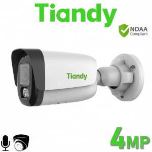 Tiandy TC-C34WP W/E/Y/4mm/V4.0 PoE 4MP Color Maker 20M White Light Built-in Mic Bullet IP POE Camera TC-C34WP/W/E/Y/4mm/V4.0