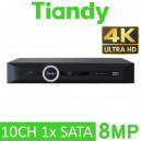 Tiandy 8CH NVR CCTV System 5MP IP PoE Audio Mic Starlight Vandal Dome Camera Kit TC-R3110-I/B/P8/K/V3.0 TC-C35KS I3/E/Y/C/H/V4