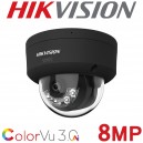 Hikvision DS-2CD2187G3-LIS2UY 8MP 4K ColorVu 3.0 Dual Microphone Audio 2.8mm Fixed Vandal Dome CCTV Camera Black