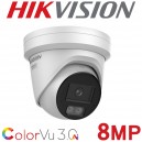 Hikvision DS-2CD2387G3-LI2UY 8MP 4K ColorVu 3.0 Dual Microphone 2.8mm Fixed Turret CCTV Camera White